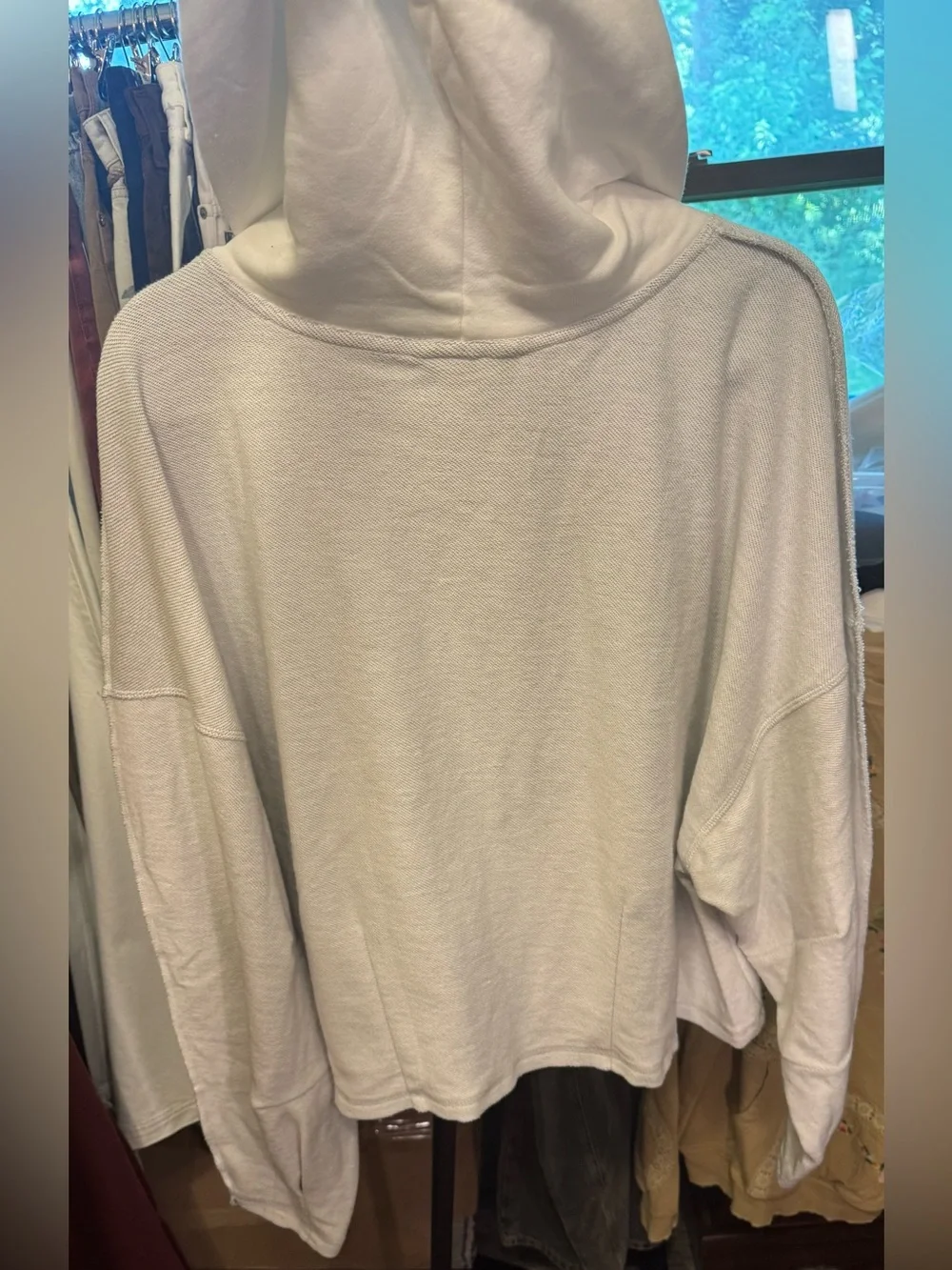 NWT Free People FP Movement End Game Hoodie - white Heather grey combo - small